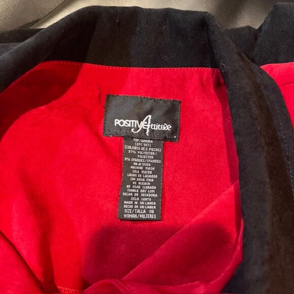 Positive Attitude Vintage Red & Black Long Sleeve Jacket Size 16 - Picture 9 of 9